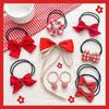 Kawaii Flower Bow Scrunchies Set Children Gift Girls Elastic Hair Rubber Bands Accessories Tie Hair Ring Rope Headdress Headwear