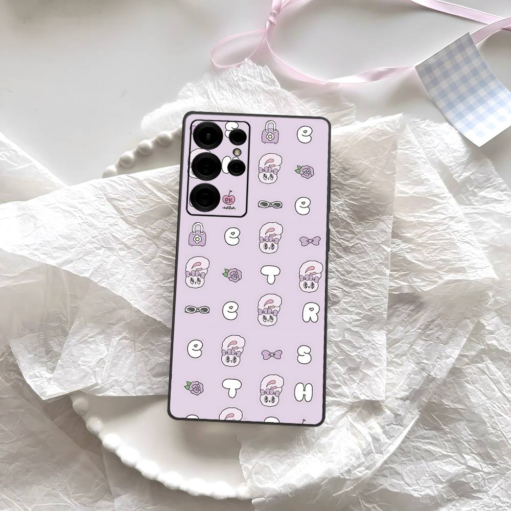 Cute E-EstherS Bunny Rabbit Phone Case For Samsung S 24 Fe 25 Ultra Plus 20 Lite 21 30 22 23 24 22 Ultra 5G Fundas