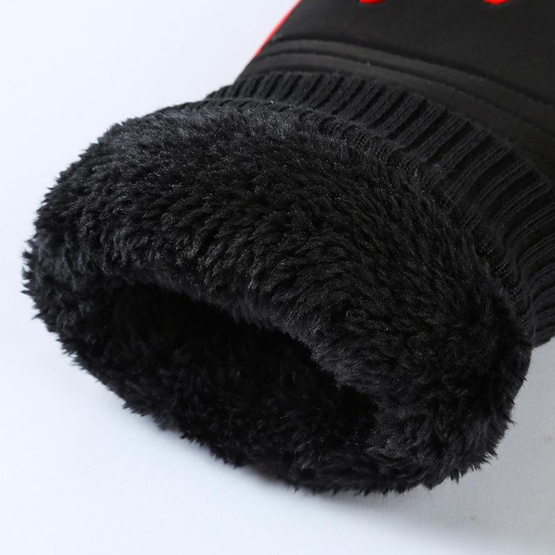 Winter Skiing Gloves for Men  Thickened with Fleece  Outdoor Cycling Windproof and Cold Proof  Touch Screen  Fashionable Five Finger Warm Gloves