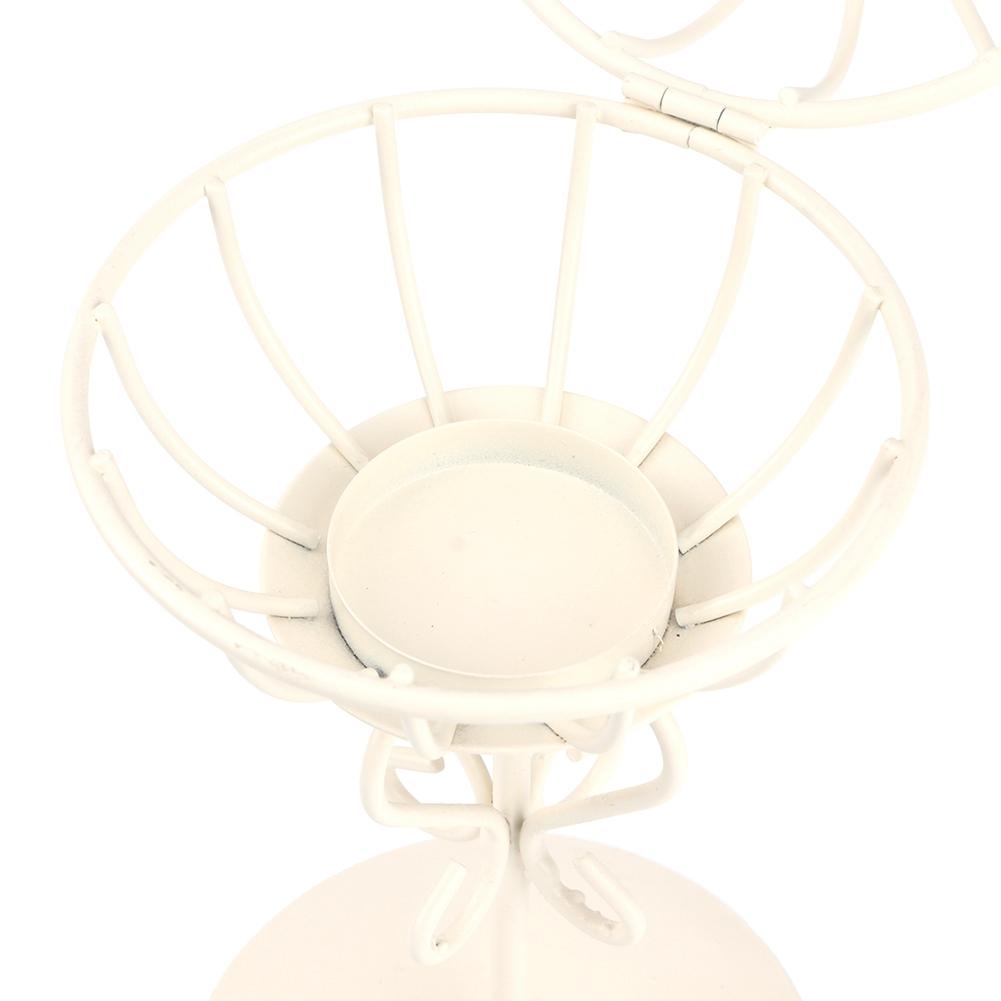 Aushöhlen Einzigartiger Vogelkäfig Eisen Kerzenhalter Kerzenständer Dekor Heimdekoration OrnamentWeiß