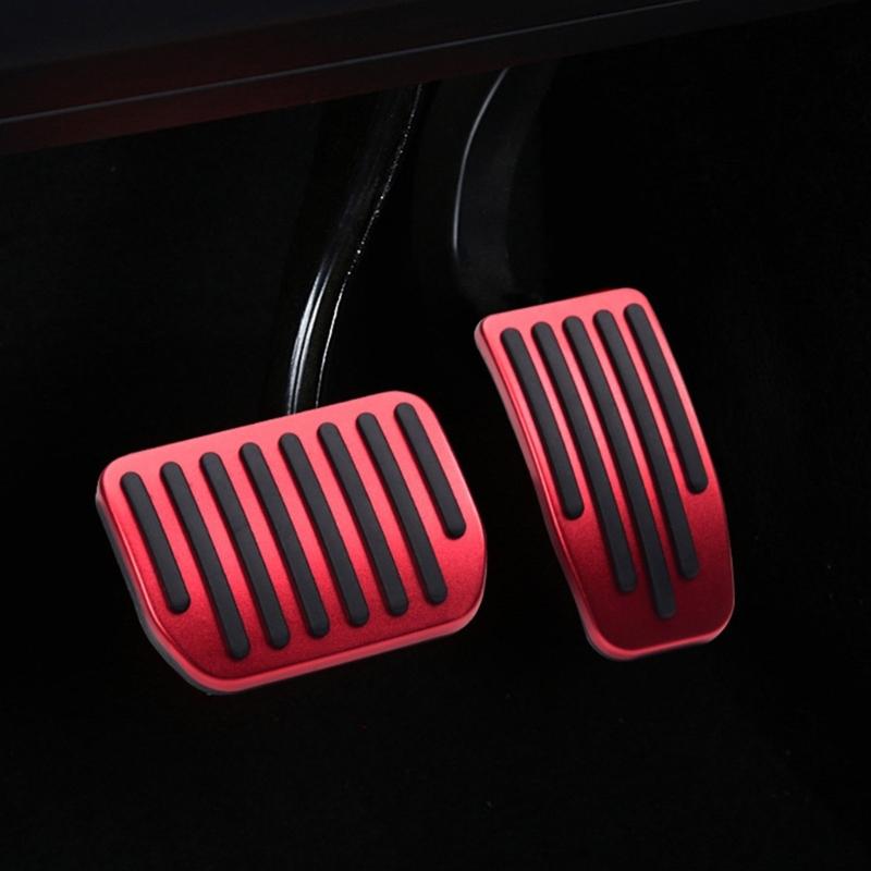 Universal Anti-slip Aluminum Brake Accelerator Clutch Non-Slip Foot Pedal Pad Cover Car Accessory Footrest for  Y