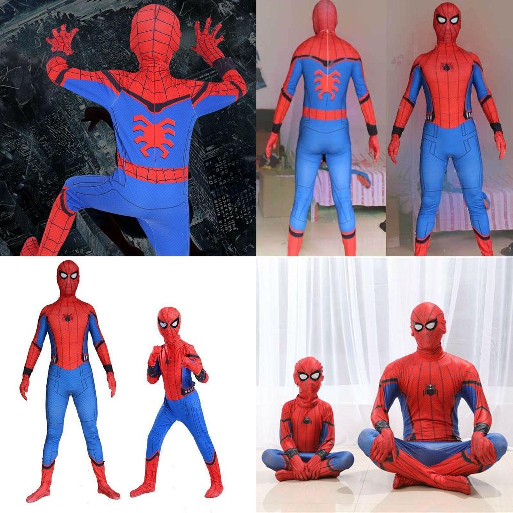 Collant Combinaison Costume Homecoming Spiderman Durable de Haute Qualité Pour Enfants et Adultes