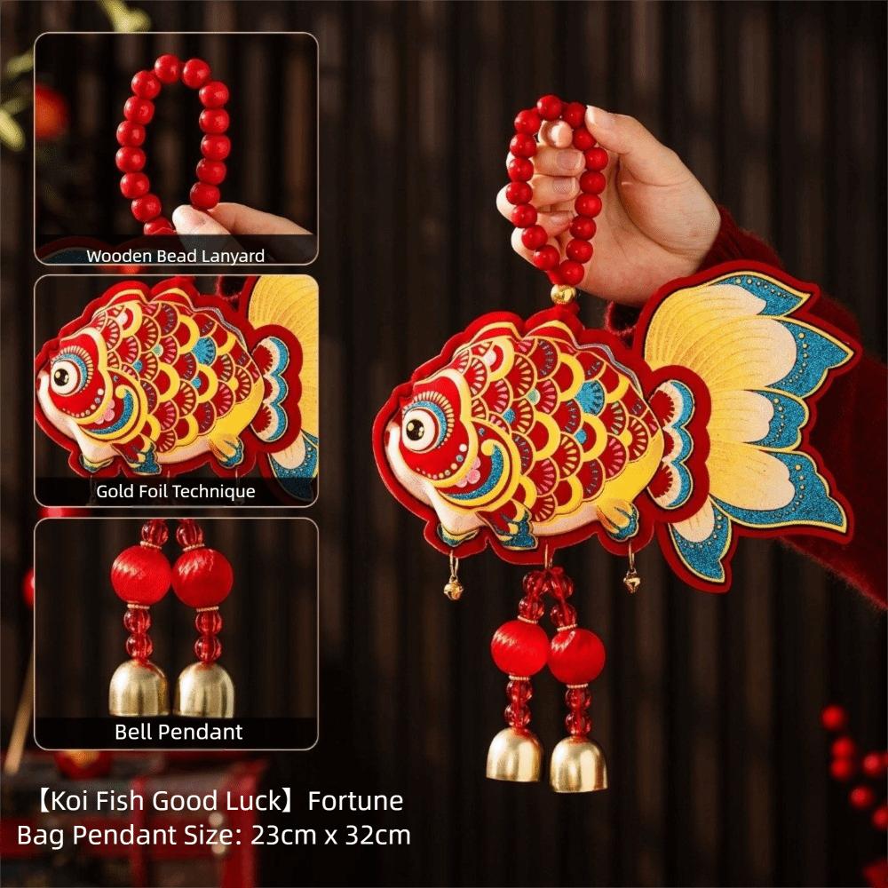 Gold Foil Embossing Festive Ornaments Bell Pendant Year Of The Horse  Living Room