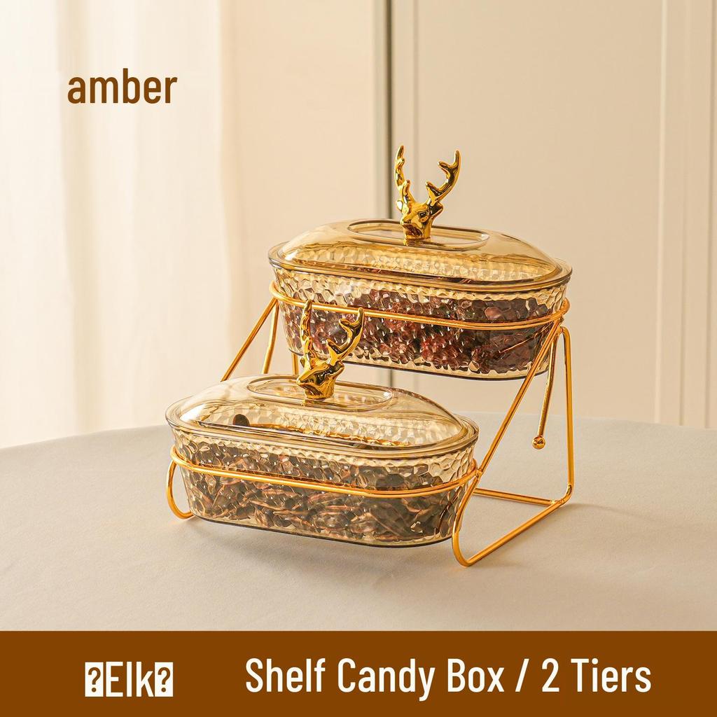 Elegant Multi-layer Snack and Fruit Plate with Lid for Coffee Table