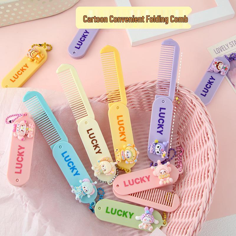 Custom Cartoon Folding Mini Comb for Students and Kids - Portable & Cute