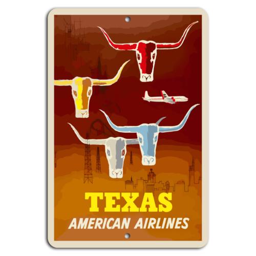 Journey Through Texas American Airlines AdventureAluminumtin sign 20x30cm（7.8x11.8inch）
