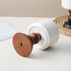 French Vintage Dessert Ice Cream Ceramic Goblet High-Legged Retro Wooden Handle Tea Fruit Saucer Pudding Cup Candle Holder