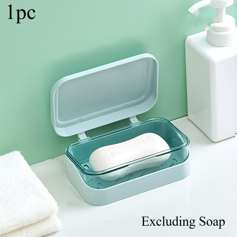 1pc Double Layer Soap Dish with Drainage Detachable Tray PP Soap Holder Bathroom Countertop Keeps Soap Dry and Clean Soap Case
