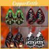 Halloween Themed Horror Skull Pumpkin Pattern Women Earrings For Use Cosplay