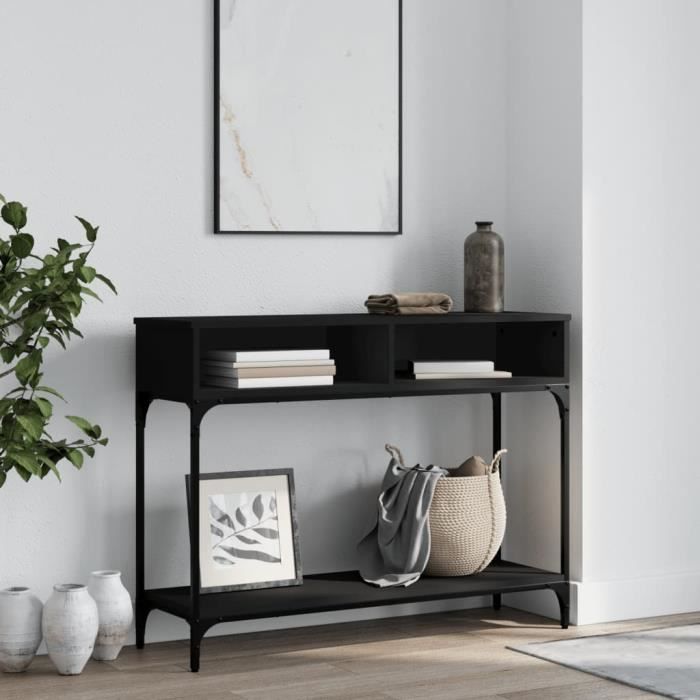 VidaXL Table console noir 100x30,5x75 cm bois d'ingénierie 833388