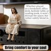 Sitting Design Jesus Resin Figurine Resin Material Desk Companion Virgin Mary Statue I Am With You Always Sign Religious Statue