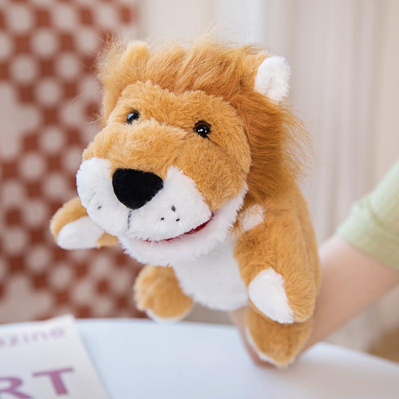 Puppet Muppet Stuffed Toy Doll Hand Puppet Finger Puppet Ventriloquism Puppet Moving Mouth Cow Animal Creature Farm Ranch Zoo Theater Troupe (Lions)
