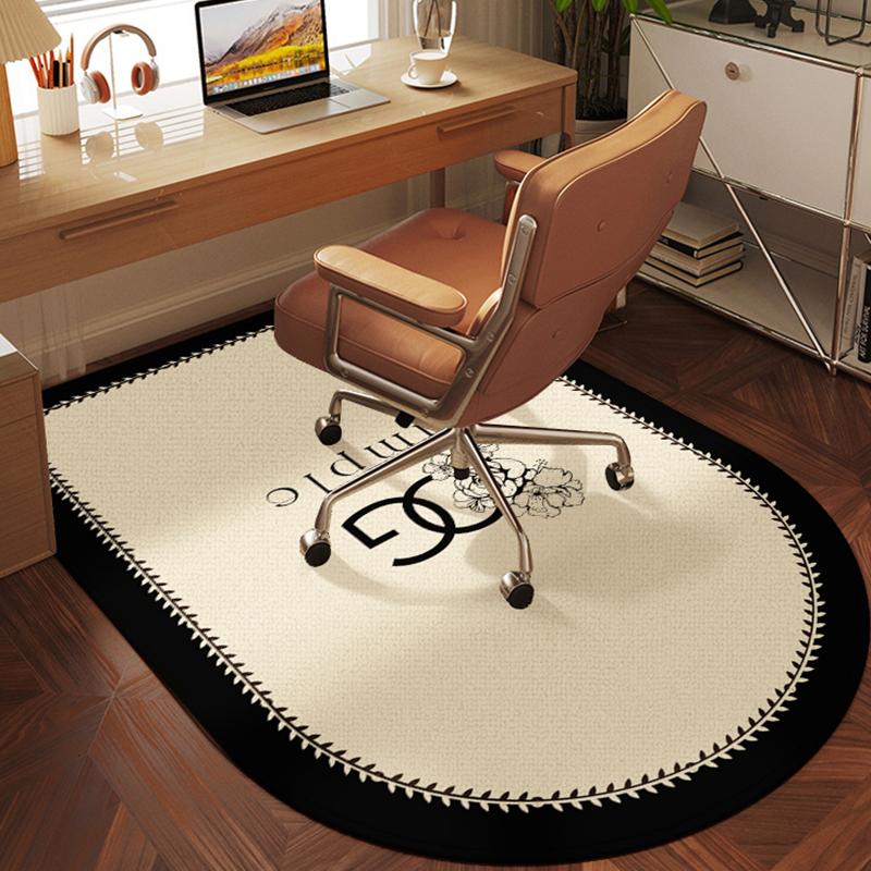 VIKAMA Luxury-Inspired Arched Computer Chair Mat, Bedroom Vanity Table Rug, Silent Gaming Chair Foot Pad, Home Decoration