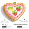Stainless Steel Heart Cherry Fruit Flower Dog Colored Hand-painted Charms for Jewelry Making Necklaces DIY Material Colorfast