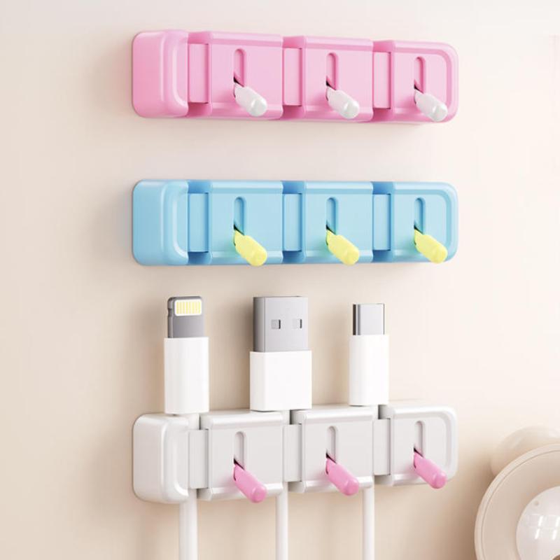New 1Pcs Charging Cables And Data Wires Accessory Desktop Cable Management Clip Simple No-Drill Edge-Mounted Cord Organizer