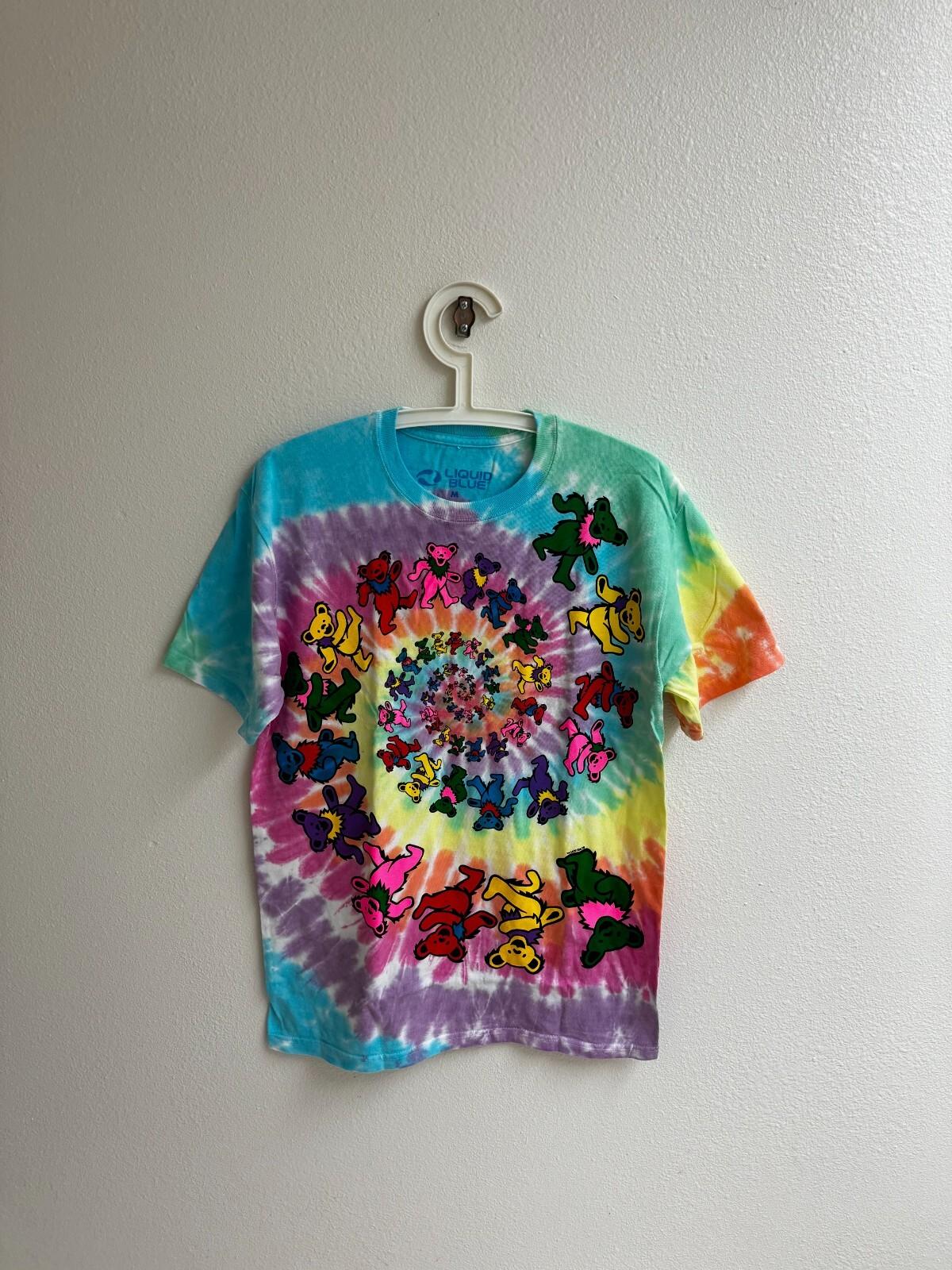Grateful Dead Tie Dye Spiral Bears tee Liquid blue shirttie dye swirl shirt XXL
