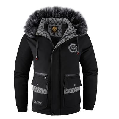 Hiver Manteau en Coton Chaud Épaissi à Col en Fourrure pour Homme Veste Décontractée de Haute Qualité Vêtement d'Extérieur Élégant