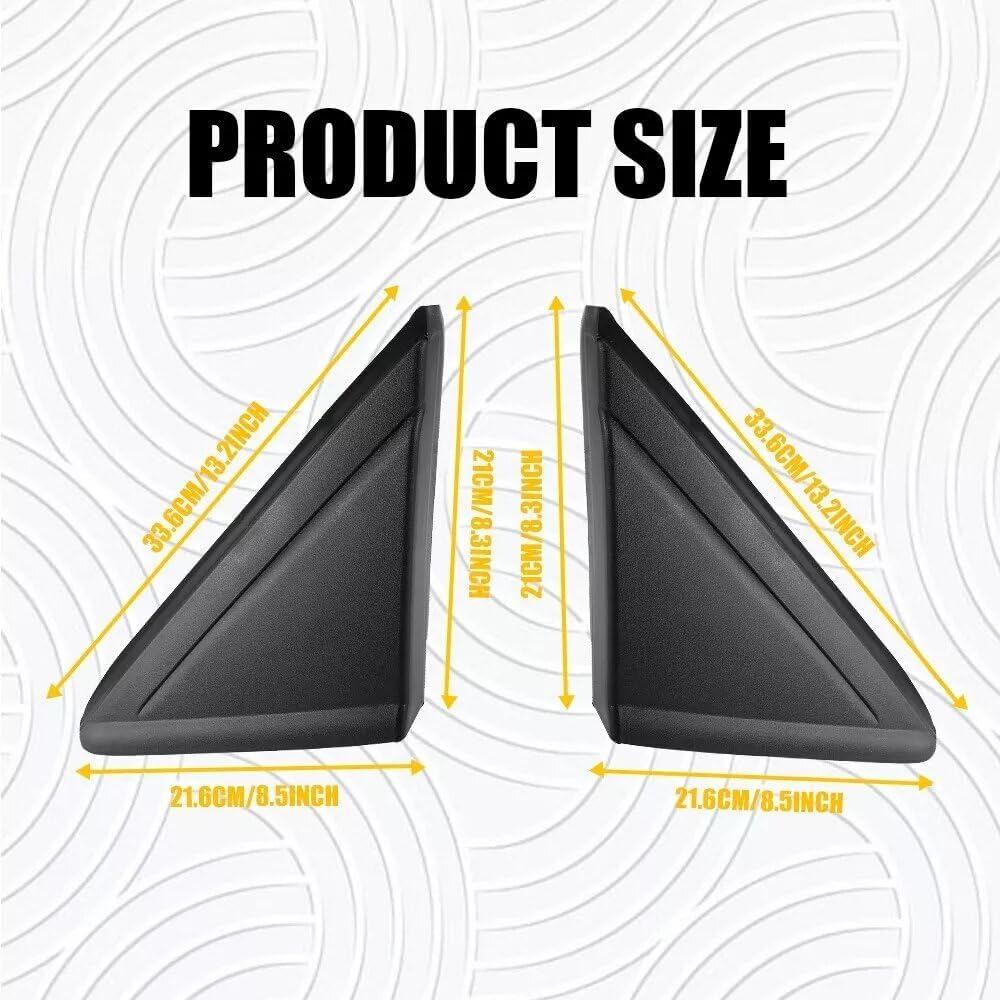 1 Pair Car Rearview Triangle Molding Cover Trim for Ford Escape 2013 2014 2015 2016 2017 2018 2019 (1 Pair)