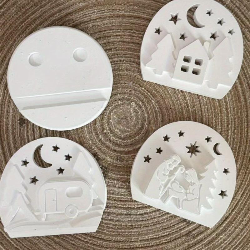 Religious Candle Silicone Mold Multipurpose Silicone Mould Easy Demolding For Candle Holder Soap Christmas Decoration