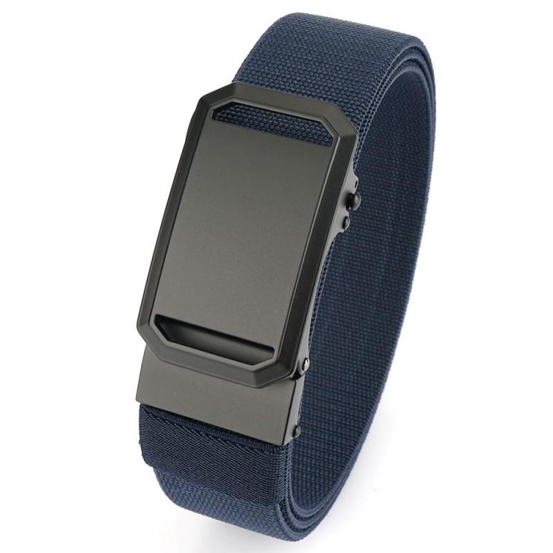 

Men s Toothless Buckle Elastic Nylon Belt Outdoor Casual Sports Pants Military Training Canvas Woven 120cm королевский синий