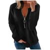 Women Summer Casual Sexy V-neck Printed Zipper LongSleeves Tops