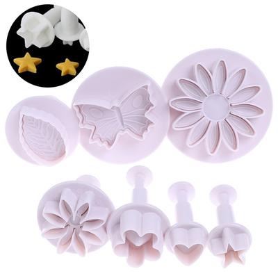 כלי עוגת יצק פרחים מפלסטיק Sugar Craft חותך בוכנה אפיית עוגיות תבנית