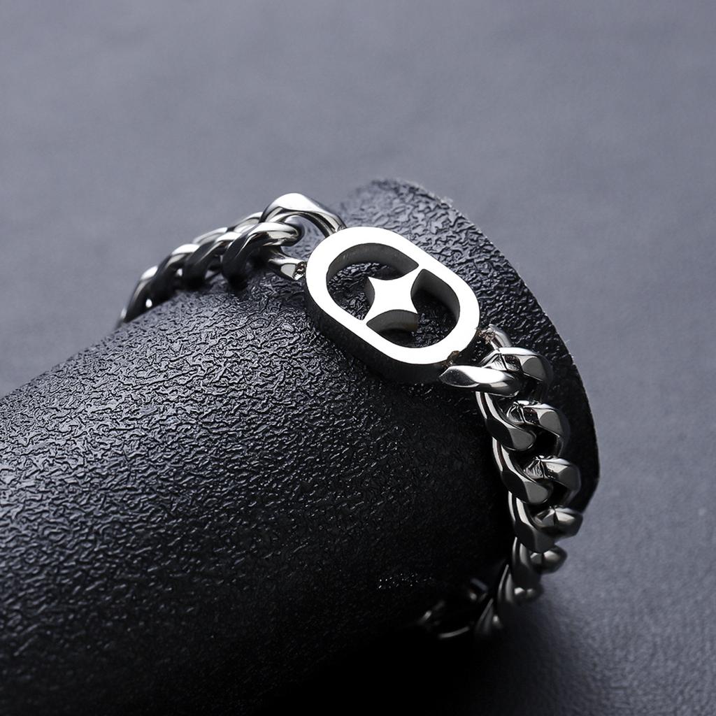 Retro Star Cuban Link Chain Bracelet For Men Stainless Steel Punk Gothic Hiphop Accessories Designer Unisex Trendy Gift