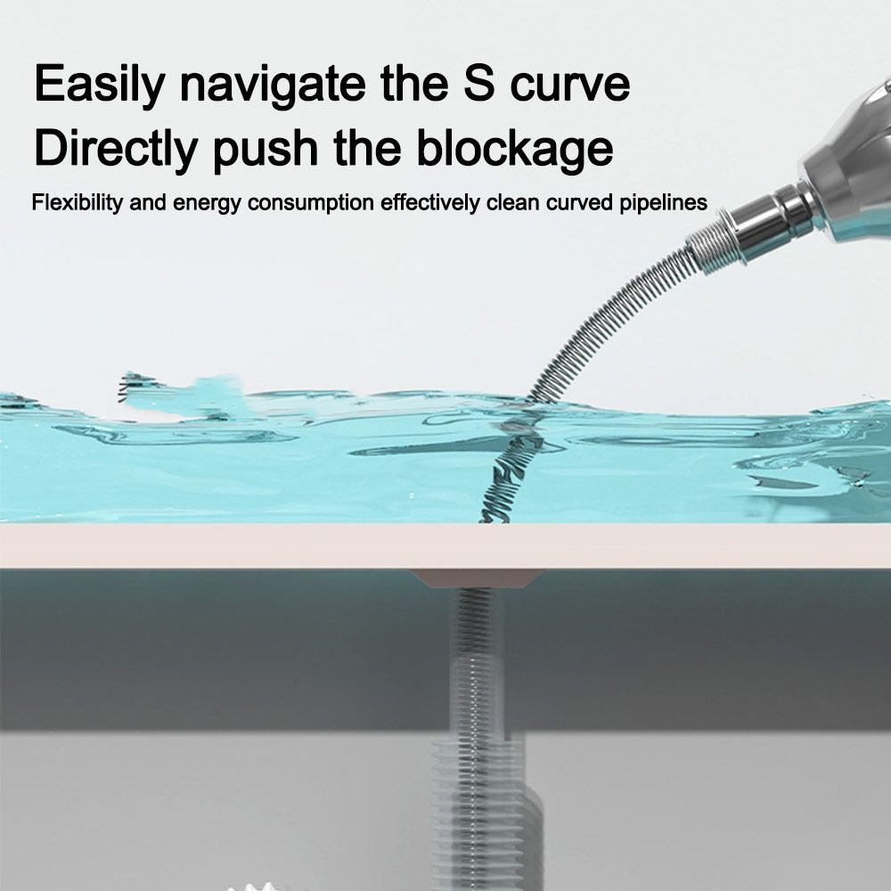 1-5m Elektrische Bohrmaschine Abflussbaggerfeder Verdickter Spülenreiniger für Küche Badezimmer Sanitär