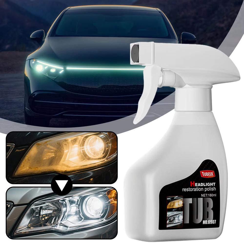 

180ML Automotive headlight refurbishment and repair fluid Yellow plating solution, non polishing atomized cleaner