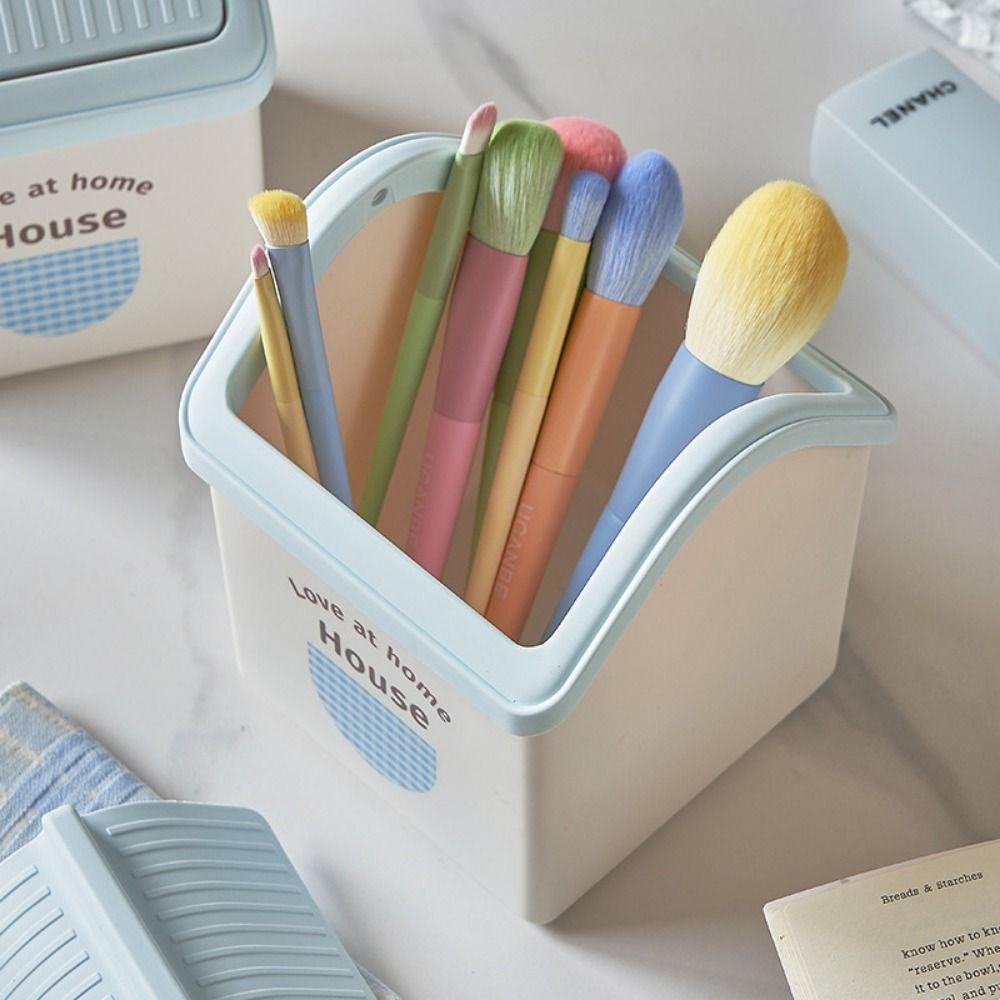 Pen Stand Pencil Storage Box Large Capacity Makeup Brush Organizer Sweet House Pen Holder  School