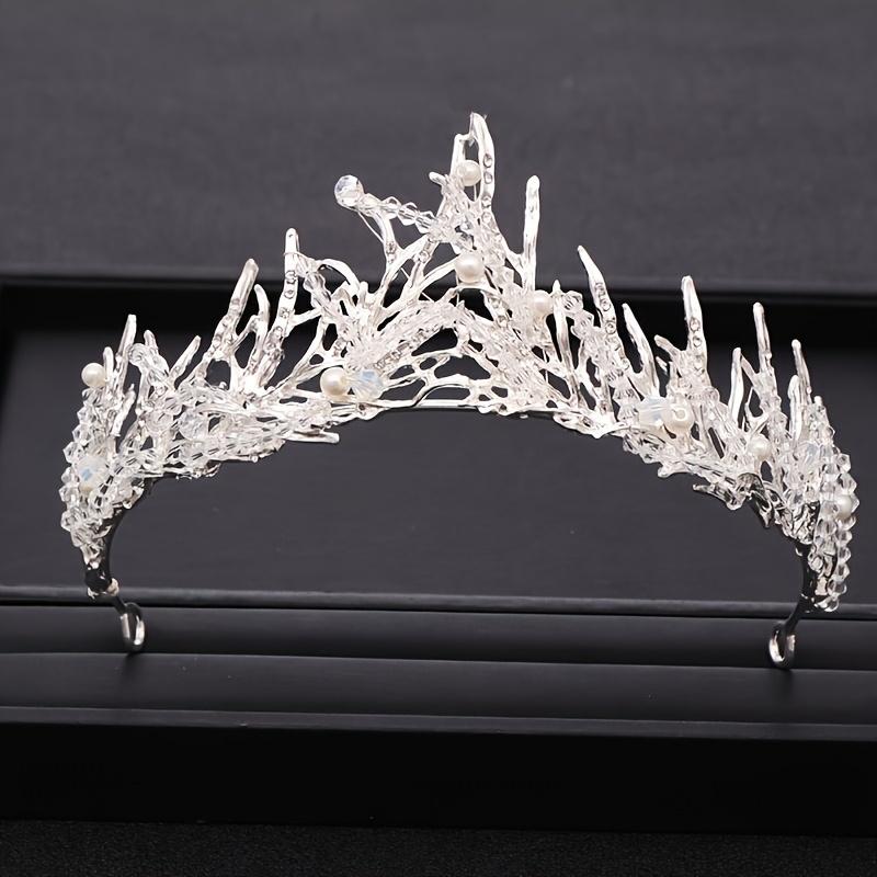 Silberne Kristall Diademe und Kronen Haarreif für Damen Party Braut Hochzeit Haarschmuck Schmuck Krone Diadem Haarreif Geschenk