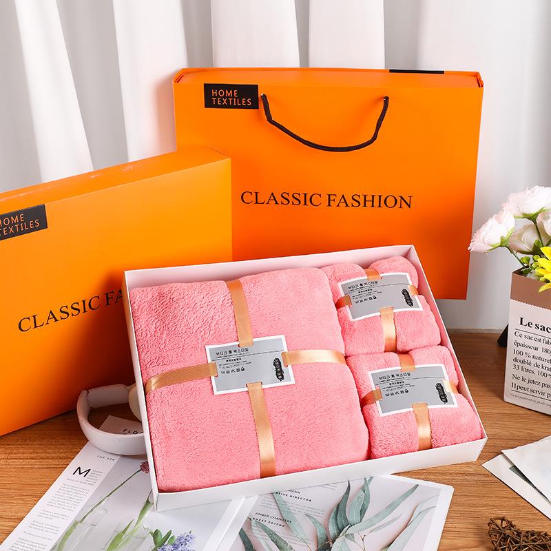 Luxus-Korallenfleece-Handtuch-Geschenkset - Weiche, bequeme Badetücher für jeden Anlass