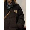 American Style Corduroy Patchwork Cotton Jacket - Stand Collar, Loose Fit, Thick Padded Winter Coat.