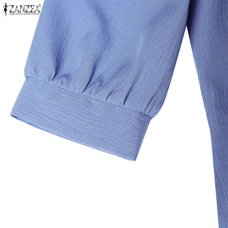 ZANZEA Women Casual Square Collar Summer Half Sleeve Dress