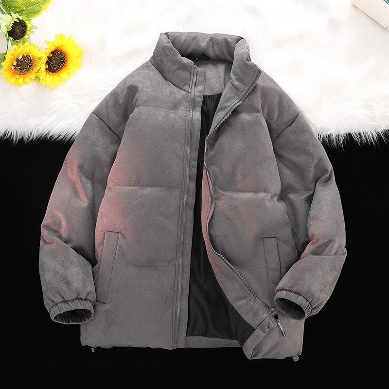 Suede Cotton Coat Menwinter Stand Collar Cotton Jacket Youththickened