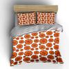 Cartoon Basketball Pattern 3Pcs Bedding Set Soft Microfiber Bed Sheet Pillowcase Set For Sports Fans Boys Bedroom Decor