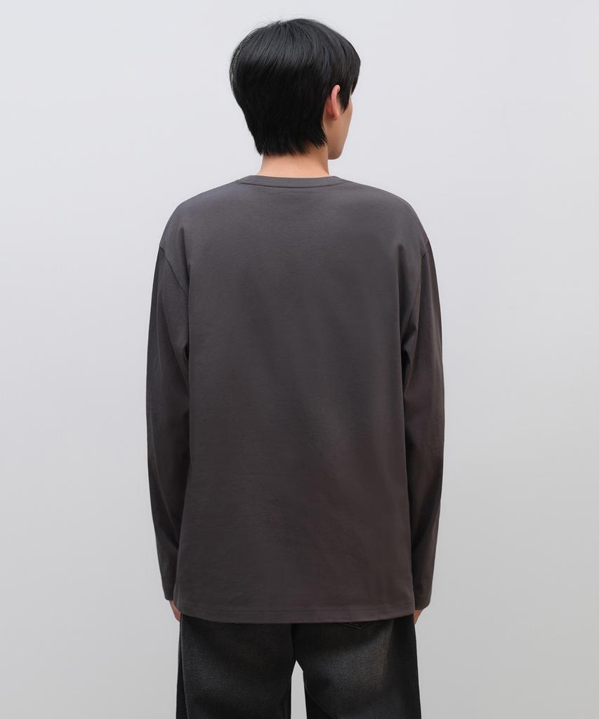 MUSINSA STANDARD Relaxed Oe Crew Neck Long Sleeve T-Shirt [Gunmetal]