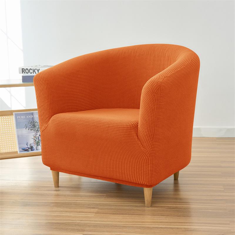 Polar Fleece Club Sofa Cover Stretch Tub Chair Slipcover Solid Color Single Couch Covers for Study Bar Counter Living Room Home