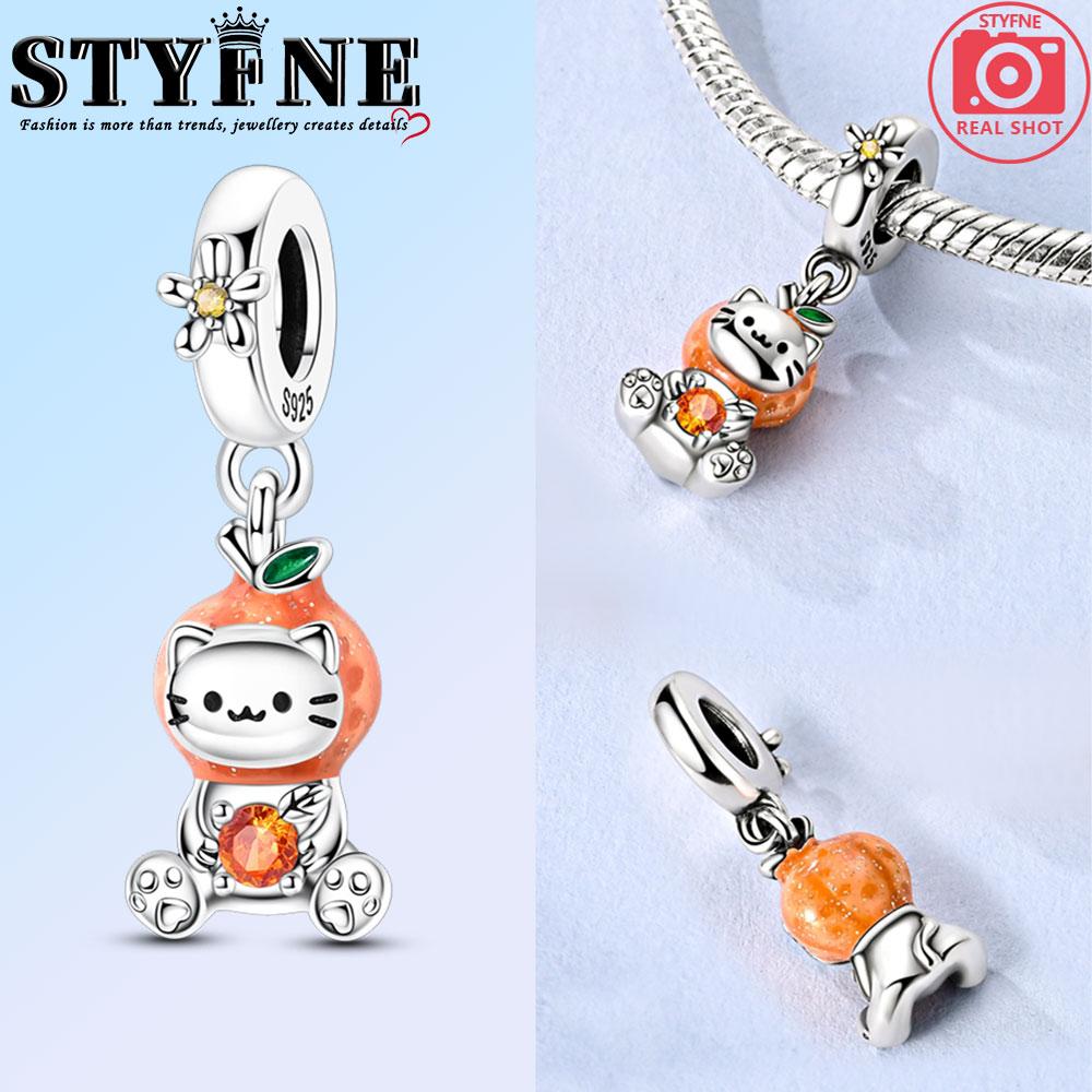 Kupferanhänger Geburtstag Kleiner Panda Umarmungen Orangefarbene Anhänger Perlen Anhänger Passend für Original Armband DIY Schmuck für Frauen