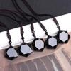 Lucky Love Obsidian Necklace Amulet Pendants Stone Necklace Hexagram Pendant  Jewelry Gift