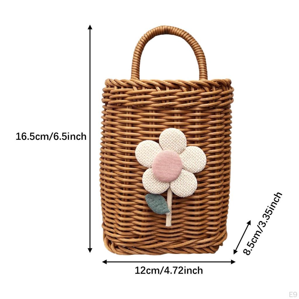 Hanging Basket Wall Mounted Storage Woven Sundries Multifunction Decorative Hand