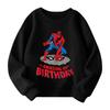 Boys and girls round neck plus velvet pullover printed top sweatshirt