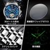 OLEVS Automatic Mechanical Business Hollow Openwork Stainless Steel Gift for Blue Men's Watch, Wristwatch, Dial, Design, Waterproof, Luminous, Band,