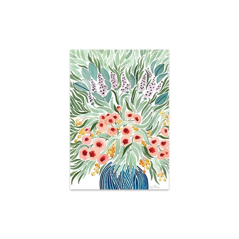 Boho Woman Flower Garden Green Tone Canvas Painting  Nordic Posters  Prints Wall Art for Living Room Home Decor