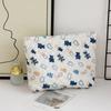 Girl Korean Style Large Capacity Cosmetic Bag Checkered Floral Cartoon Makeup Bags Women Clutch Bag Travel Cosmetic Organizer