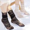 Sexy Hollow Out Lace Mesh Socks Women Retro Floral Black White Short Socks 1 Pair Japanese Korean Cute Socks For Ladies