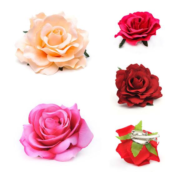 1 Pinza para el Cabello Reutilizable Forma de Flor de Rosa Metal Flor de Rosa Pinzas para el Cabello para Citas