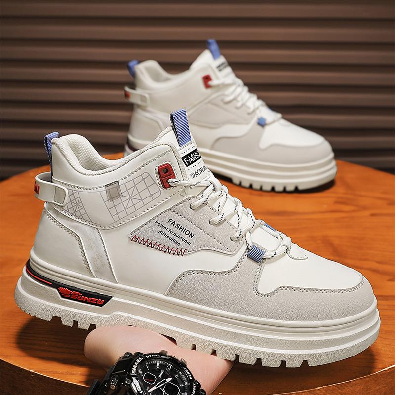 Neue Herren Klassische Herbst- und Wintermode High-Top Dicke Sohle Skateboard-Schuhe Bequeme Weiche Sohle Basketball Sneaker