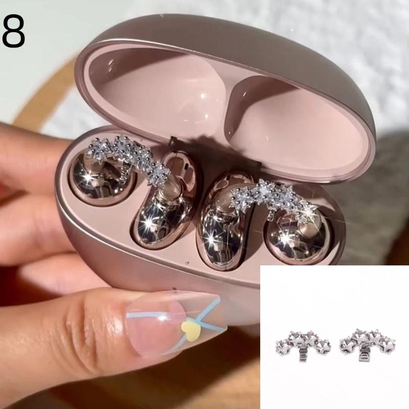 2Pcs DIY Headphone Diameter Buckle Zircon Decorative Headphone Decoration Clip Removable Easy To Install Earbud Accessories