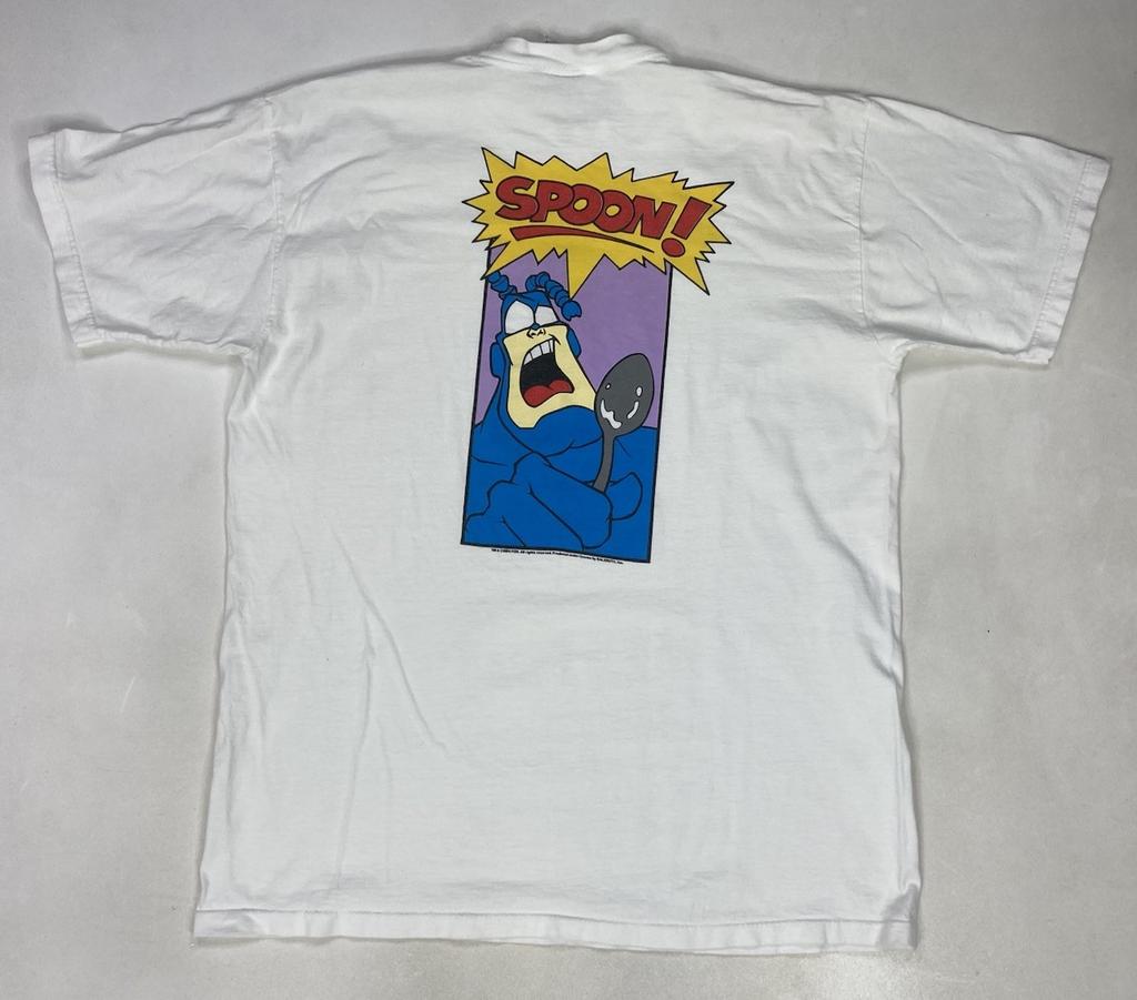 VINTAGE The Tick Spoon 1994 Graphic T-shirt Men XL White TV Cartoon Rare USA 90s